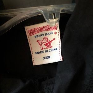 True religion black button up 3X